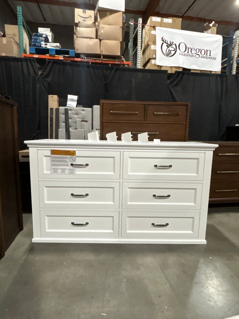 ROSE 6 DRAWER WHITE DRESSER