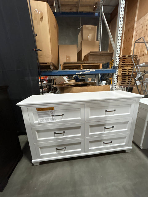 ROSE 6 DRAWER WHITE DRESSER